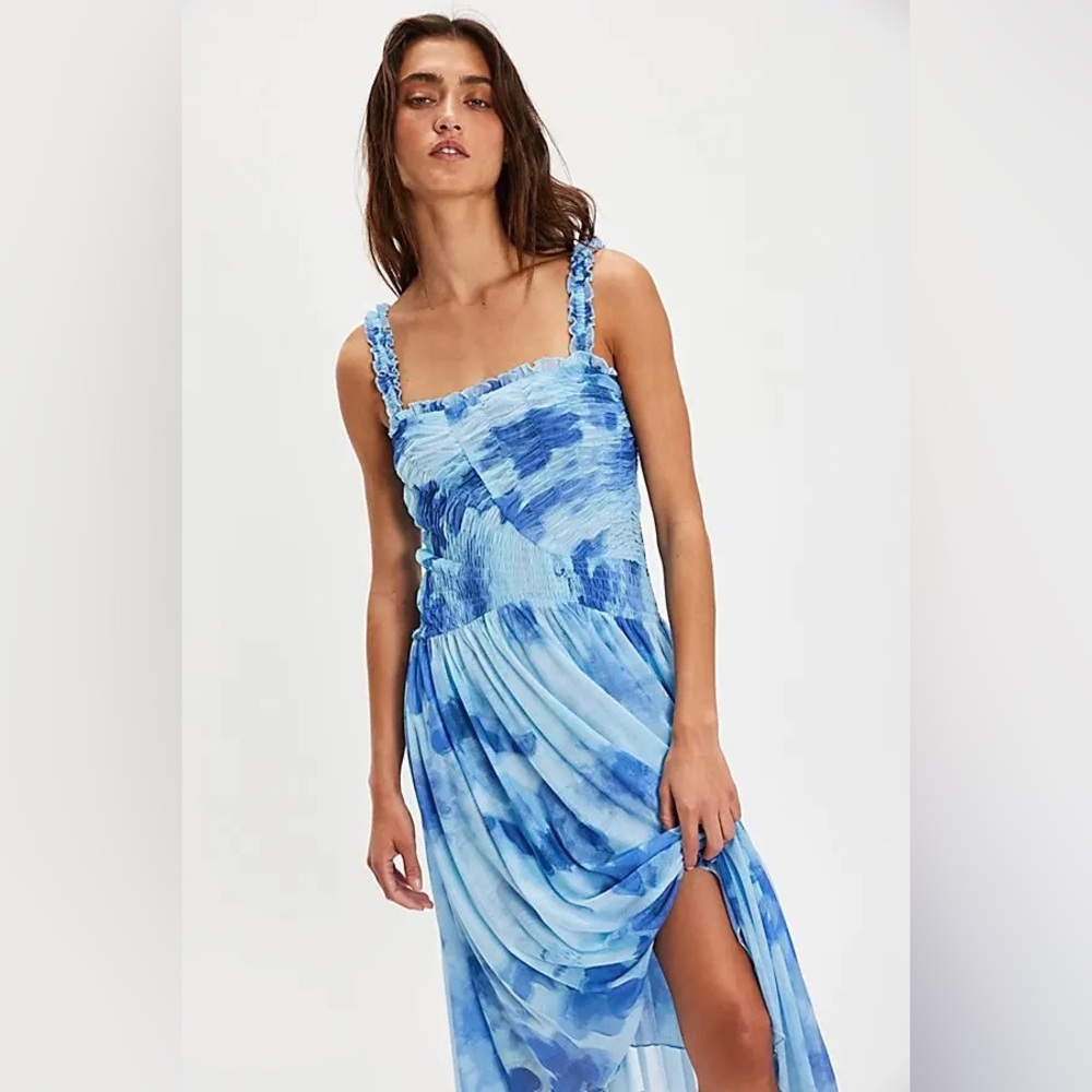 Free People Tessa Smocked Midi Dress